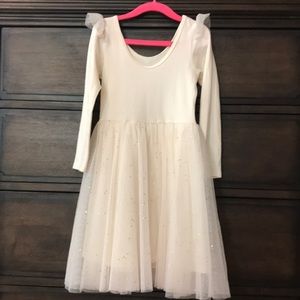 Cream color long sleeve dress with sparkle stars comfortable